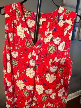 Colorful Ellane Rose sleeveless lightweight top, XL